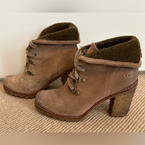 UGG Shoes - UGG Australia Calynda Brown High Heel Booties